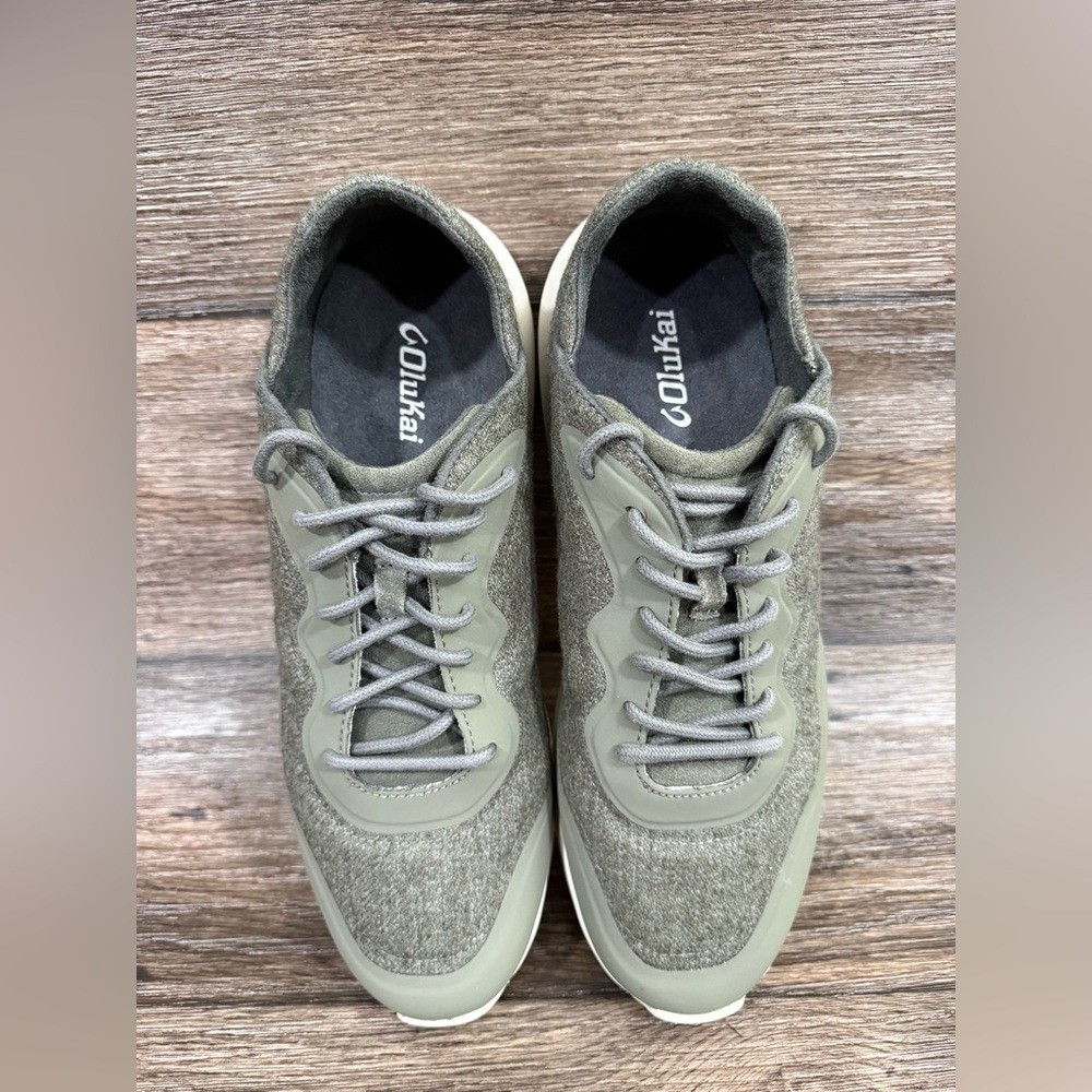 Olukai Koheo Hulu Wool Sneakers Men\'s 11 in Dust Olive Lace-Up Drop Heel NEW‎ Olukai Koheo Hulu Wool Sneakers Men main image 2