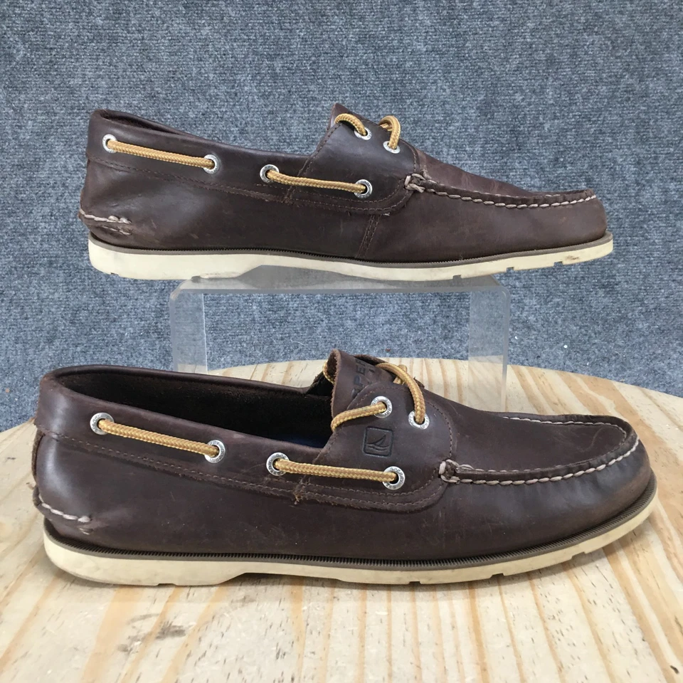 Sperry Top Sider Shoes Mens 11 M Brown 2 Eye Boat Leather Slip On Low 0770594 - Image 2 of 4