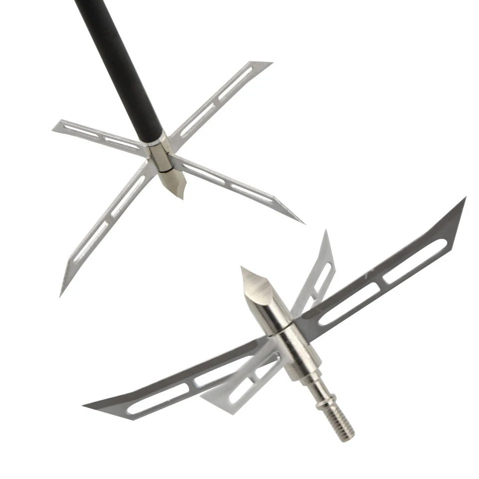 Archery Arrowheads Blade Broadheads Screw Points Bow Arrow Hunting Shooting Tips - Image 2 of 4