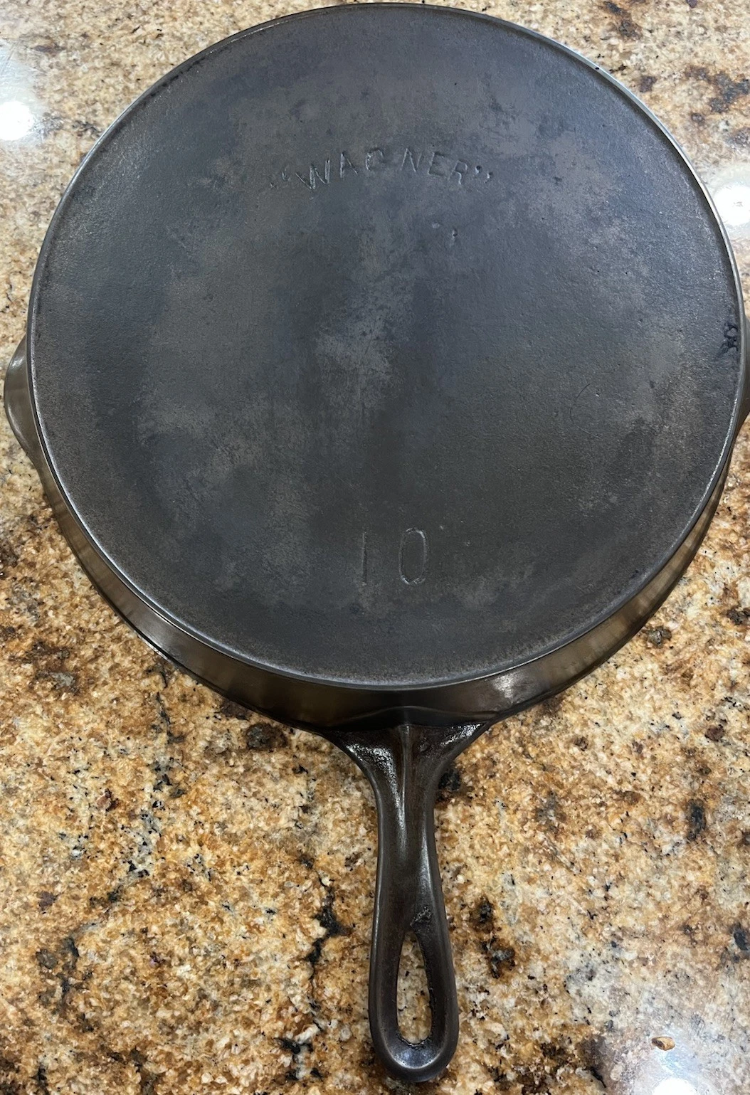VTG Wagner No 10 Cast Iron Skillet Heat Ring Early Restored No Wobble!!