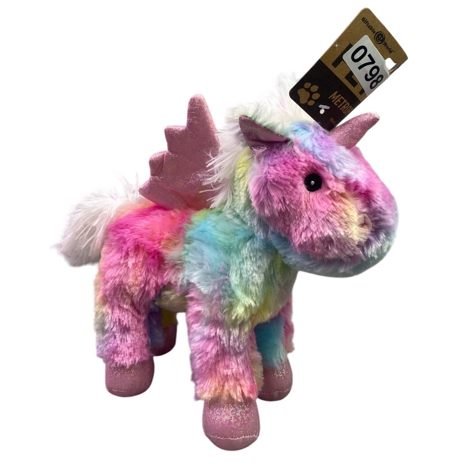 Unicorn Dog Toy Plush Squeaker Hypoallergenic Durable MetroP