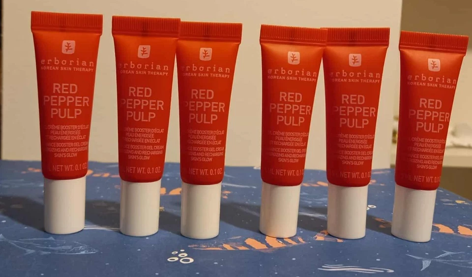 6X ERBORIAN RED PEPPER PULP RADIANCE BOOSTER GEL CREAM 6X 5ML ( 30ML TOTAL )