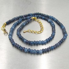 Saphir Halskette Damen Edelstein Collier individuell Schmuck 3x4mm Bailysbeads®