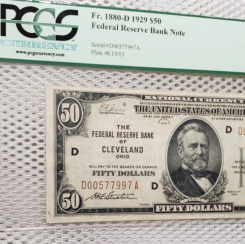 1929 $50 National Currency Brown Seal Banknote FRB of Cleveland, OH PCGS VF 35 - Image 3 of 4