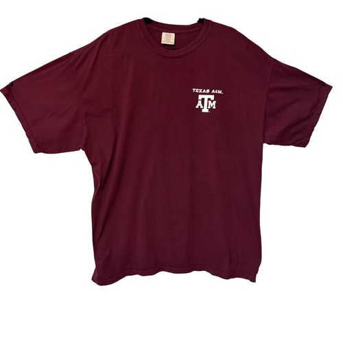 Comfort Colors Texas A&M T-Shirt Mens 2XL Maroon Raised in Texas Aggies Graphic