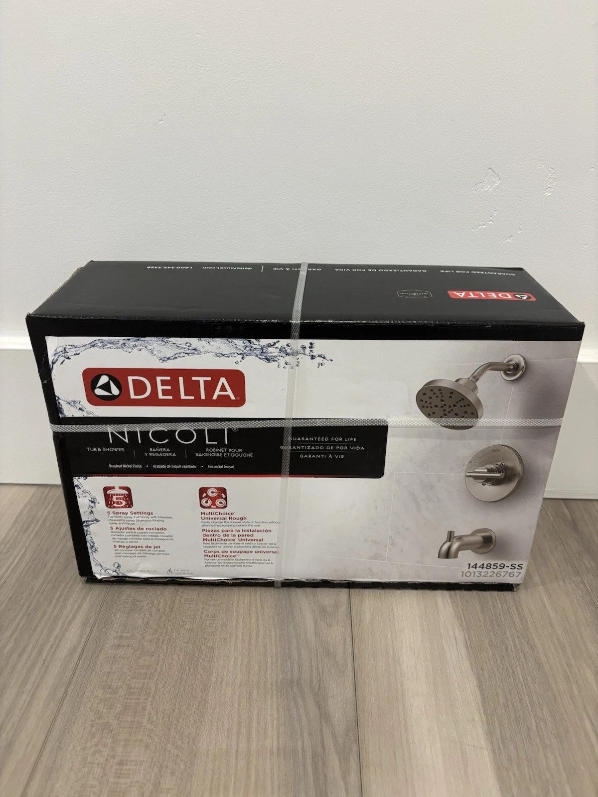 Delta Nicoli H2O Kinetic Tub Shower Faucet 144859-SS NEW - Nickel Finish