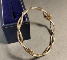 Bangle 9ct Solid Gold 8.19gm Designer Yellow Bracelet Hallmarked NOT 18ct + Box