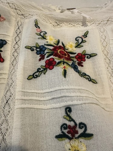 FREE PEOPLE Blouse Women's Small Embroidery Top Ruffle Cottage Core Floral Boho - Picture 19 of 22