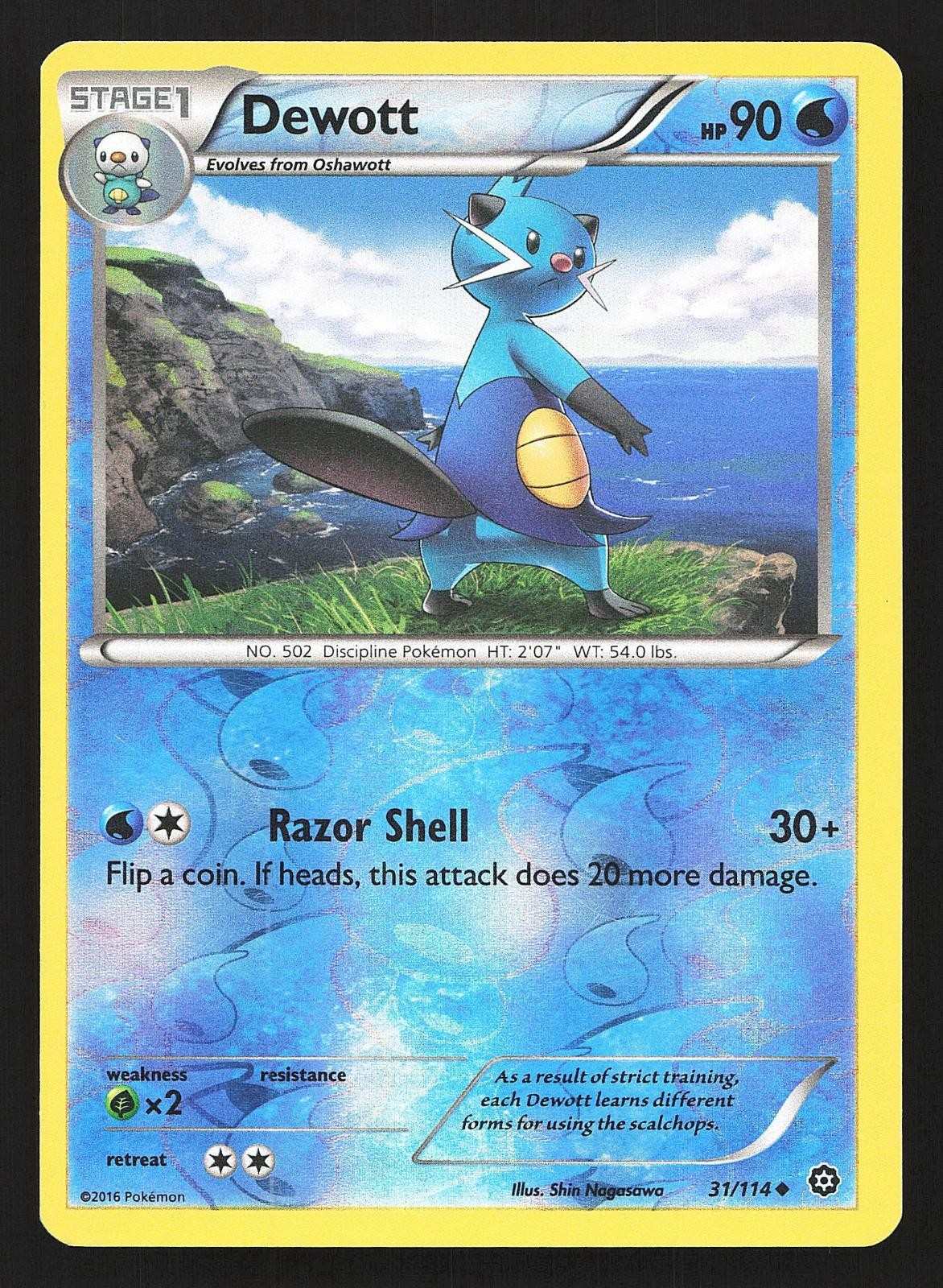 Dewott XY - Steam Siege 31/114 Reverse Holo Pokemon LP