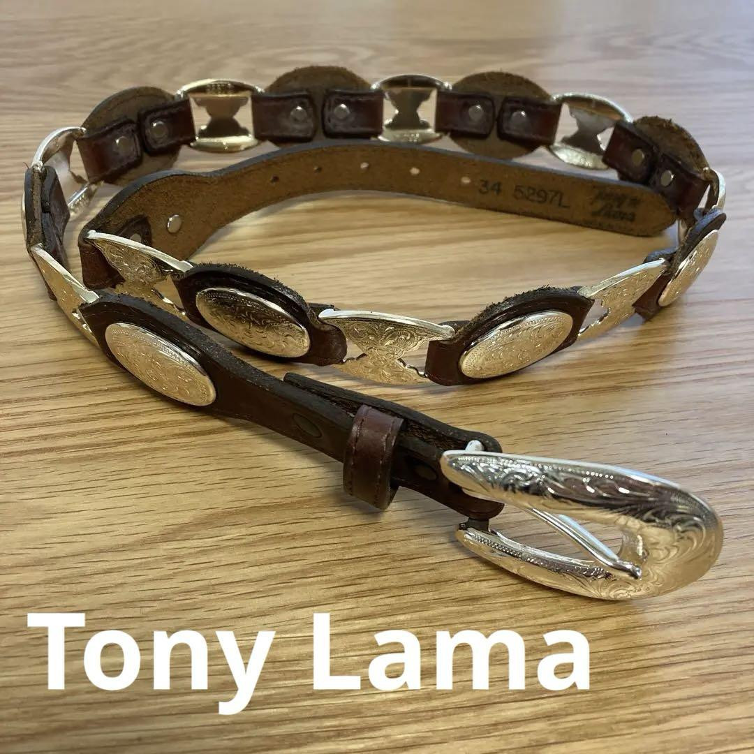 Tony Lama Dark Brown Concho Western Leather Belt for Men 39.4 Inch Size