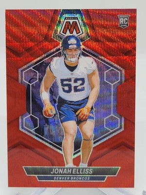 2024 Panini Mosaic Jonah Elliss RED WAVE PRIZM /9  #364 RC BRONCOS 