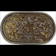 Western Floral Scrollwork Cowgirl Hippie Southwest Vintage Belt Buckle Flower