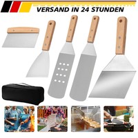 5Tlg.Grillspachtel Set Profi Bbq ZubehöR Grillwender Aus Edelstahl Werkzeugset!~