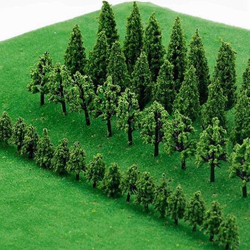 50x Miniature Trees Train Model Railroad Wargame Scenery Landscape Scale Green3D - Picture 6 of 8