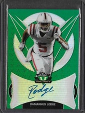 2019 Leaf Valiant Draft DAMARKUS LODGE Green Prismatic Auto RC 20/75 Bucs WR