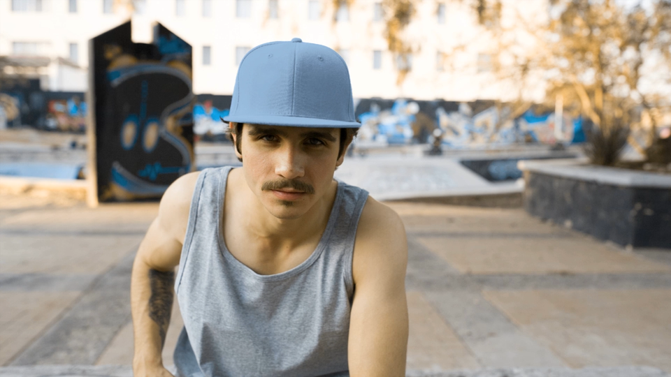 Men Snapback Hat Classic Trucker Style Flat Brim Baseball Cap Solid ...