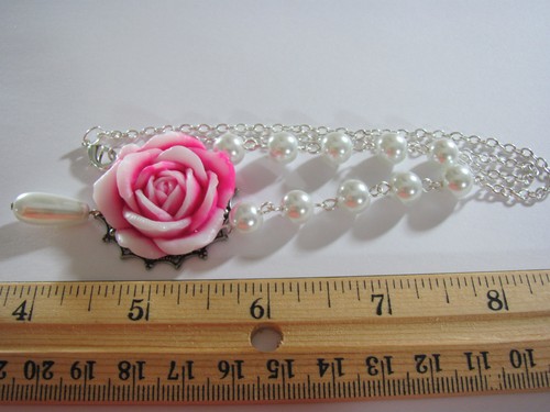 Flower Necklace Neon Necklace Hot Pink Necklace Wedding Necklace Bridesmaid Neck - Picture 2 of 4