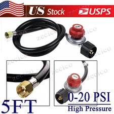 5 FT High Pressure LPG Propane Gas Hose Regulator Adjustable Universal BBQ Use