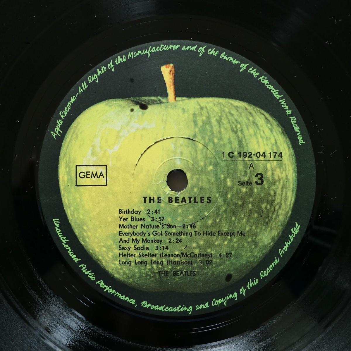 The Beatles ホワイトアルバム ドイツ盤 1C 192-04 173 Beatles White Album 2LP & Poster & 4 Bilder Apple 1 C 192-04