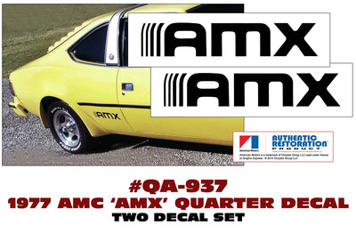 QA-937 1977 AMC - AMERICAN MOTORS - HORNET - AMX - QUARTER PANEL DECALS - TWO