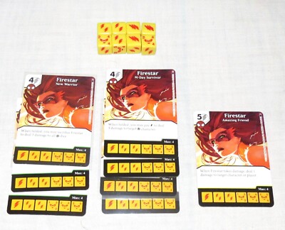 Dice Masters Firestar Set 9 Cards 8 Dice: Amazing Friend New Warrior M-Day Survi
