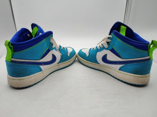 Nike-Air Jordan 1 Mid SE GS Sprite Blue/White/Green-DA8010-400-Shoes-Size 5.5Y - Picture 6 of 14