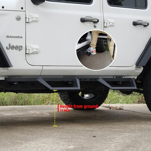Running Board For 2018-2025 Jeep Wrangler JL JLU 4Door Side Steps Nerf Bar Steel - Picture 8 of 8
