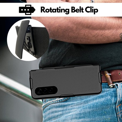 Funda con clip para cinturón a prueba de golpes para Samsung Galaxy Z Fold 3 5G con funda para teléfono - Imagen 8 de 9