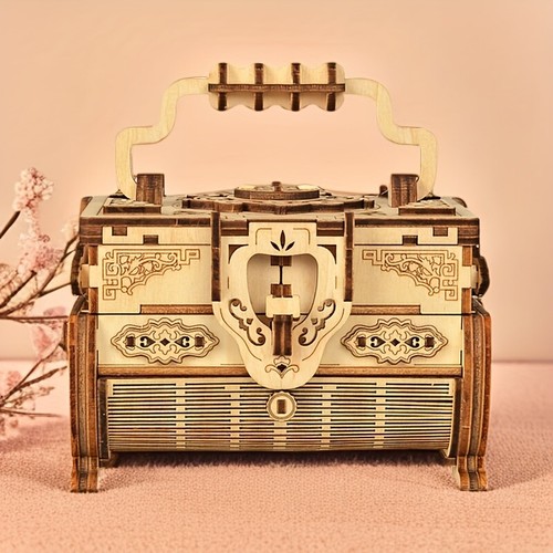 3D Wooden Puzzle Music Box Mechanical Jewelry Box Model Kit Home Ornament Gift - Picture 2 of 8