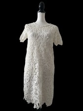 Zara White A-line Lace Dress Size S Short Sleeve. Good Condition For more det