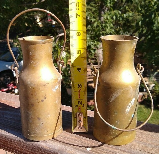 2 Mini Copper Brass Milk Cans eBay