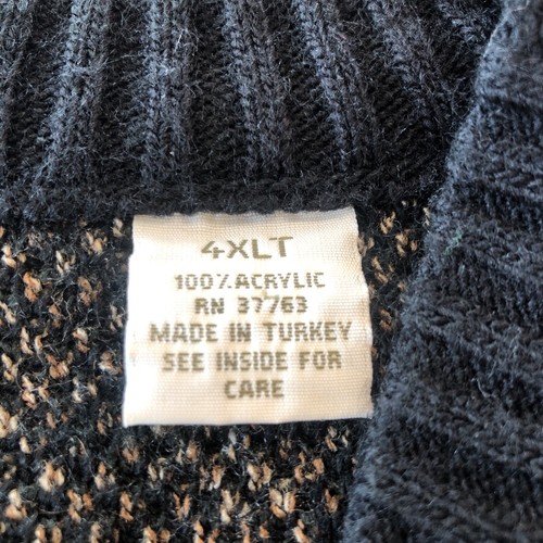 Vintage Natural Issue geometrischer Acryl Strickpullover Herren Größe 4XLT V-Ausschnitt - Bild 6 von 14