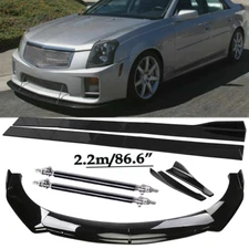 Front Bumper Lip Spoiler Side Skirts Rear Lip Glos Black Fit For Cadillac STS