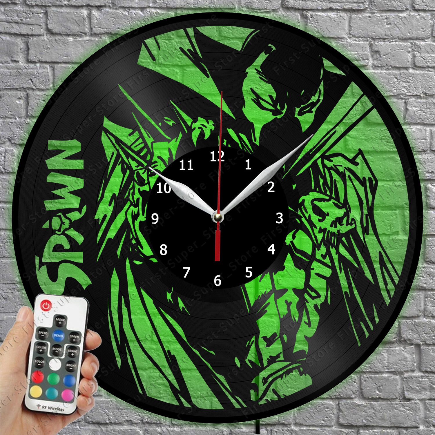 LED Spawn Vinyl Record Wall Clock with Light - 1567