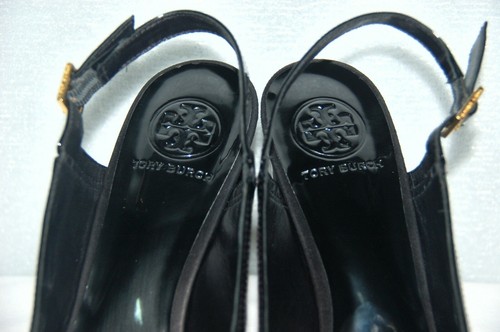 ORIGINALE TORY BURCH SCARPE DONNA PELLE NERA TACCO ALTO PLATEAU TAGLIA 40 US 9,5 - Foto 9 di 12