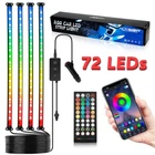 RGB LED Car Interior Atmosphere Strip Lights Bluetooth + Remote + Button Control