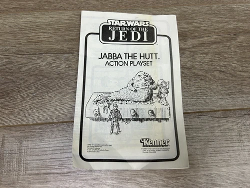 Vintage 1983 Kenner Star Wars ROTJ Jabba The Hutt Playset Instructions Only