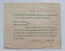 Red Willow Co Nebraska Warren Co Illinois Estate Document 1888