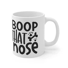 Boop That Nose Bone and Paw Print Ceramic Mug 11oz
