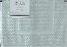 HOTEL COLL. POOLSIDE ICE TEXTURE BORDER 100 Cotton Jacquard Bath Rug 17  x20"