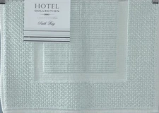 HOTEL COLL. POOLSIDE ICE TEXTURE BORDER 100% Cotton Jacquard Bath Rug 17”x20"