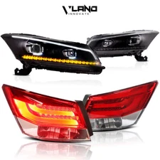 Customized Vland LED Headlights&RED Tail Lights For 2008-2012 Honda Accord