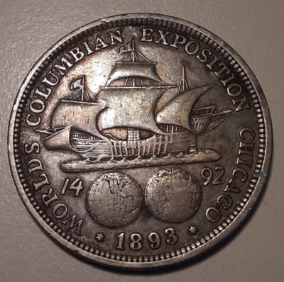 1893 Columbian Expo Half Dollar 90% Silver Columbus Expo