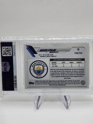 2020 Topps Rifrattore Cromato UCL Raheem Viola Sterling #76/250 PSA 10 - Foto 2 di 2