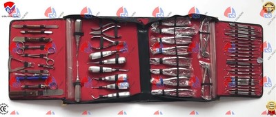 DENTAL SURGICAL ORAL EXTRACTION SURGERY FORCEPS ELEVATORS INSTRUMENTS KIT 61 PCS