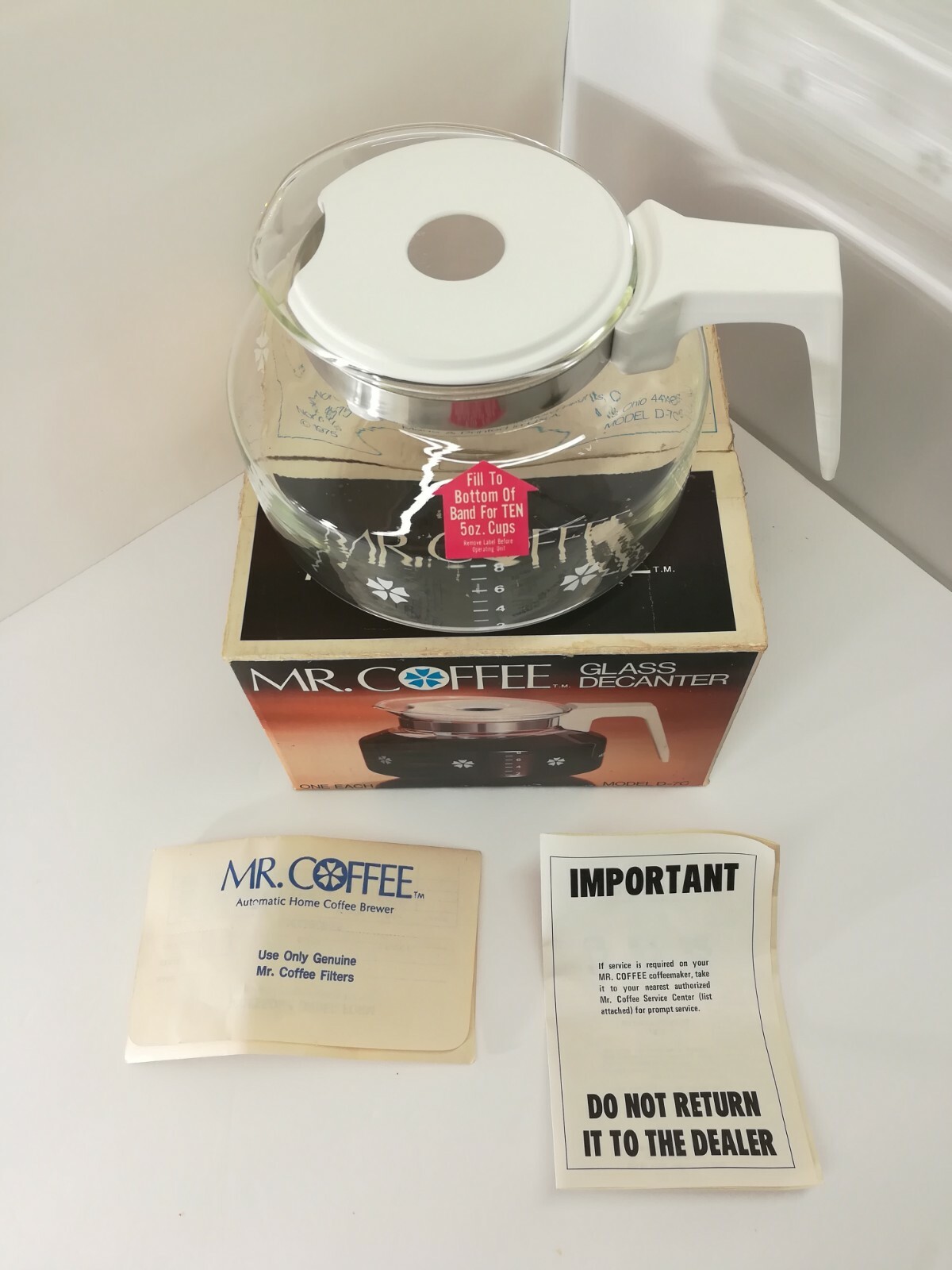 Vintage 1975 NOS, Mr. Coffee Glass Replacement Decanter D7C Carafe eBay