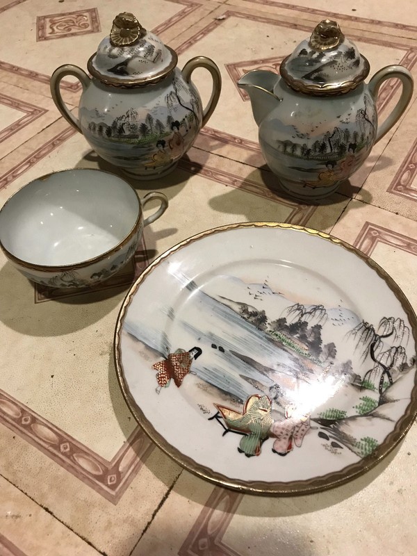 NIPPON 4 piece China - Sugar, Creamer, cup and plate vintage rare