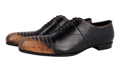 Mens Prada Black Leather Oxford Lace Up Shoes 11 PRADA Leather Oxford Dress Shoes - Sneakers Sole - Black  main image 3