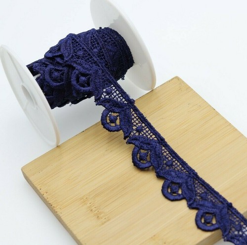 2CM Wide 2 M  Beautiful Rose Shape Lace Trim Colors Guipure Embellishing Sewing  - Picture 31 of 49
