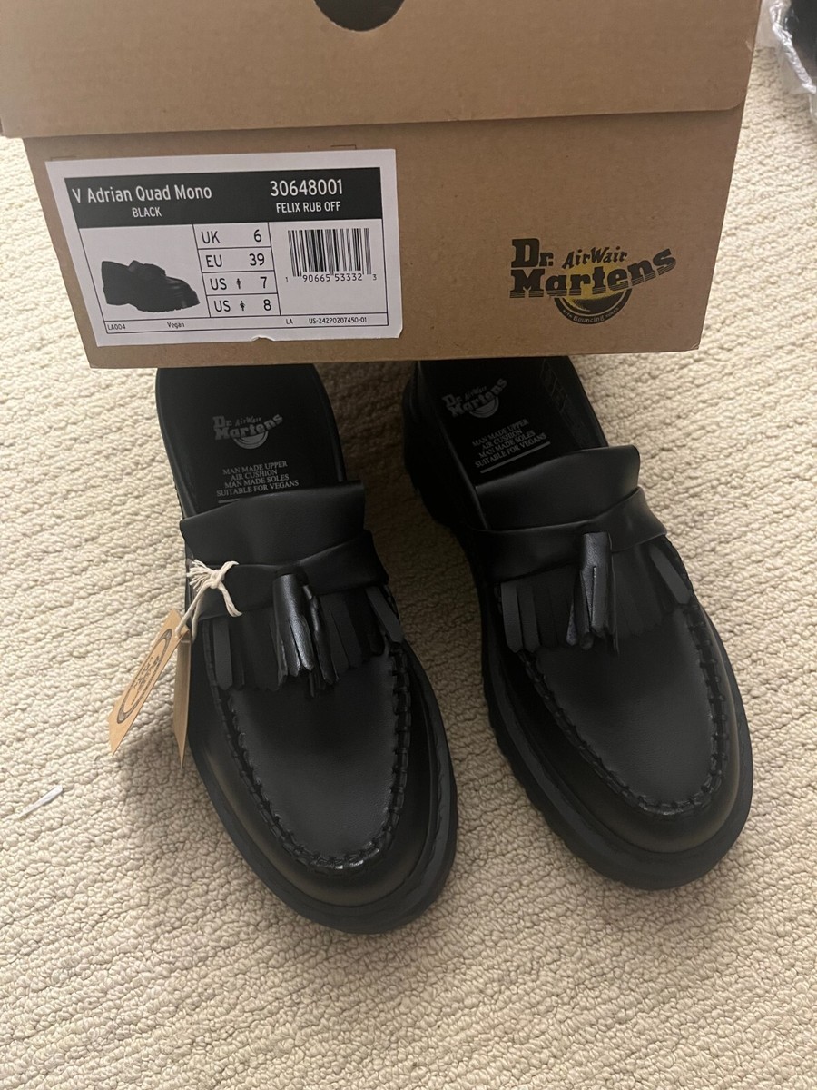 DR. MARTENS ADRIAN QUAD Felix V KILTIE BLACK MONO LOAFERS